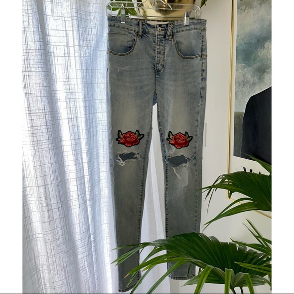 Rose Embroidered Denim - Picture 9 of 9